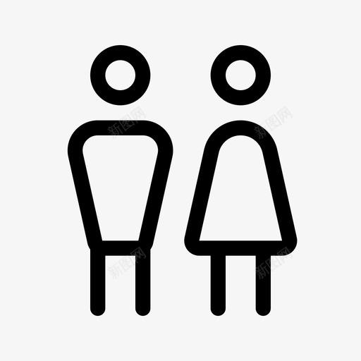 卫生间浴室性别图标svg_新图网 https://ixintu.com 卫生间 基本图标集 性别 浴室
