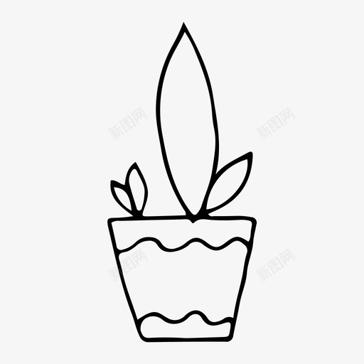 植物盆栽涂鸦室内植物图标svg_新图网 https://ixintu.com 室内植物 植物 植物盆栽 涂鸦 自然