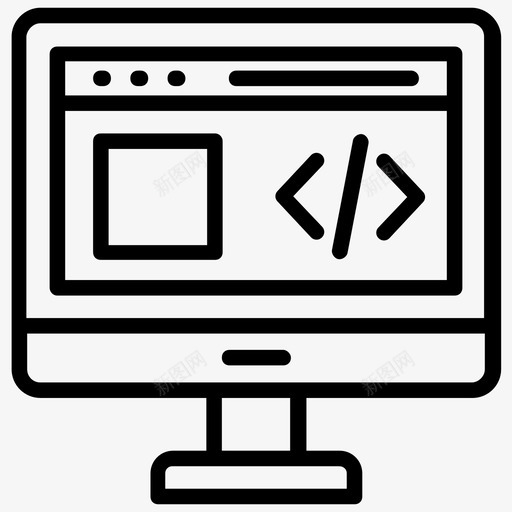 自定义编码算法html代码图标svg_新图网 https://ixintu.com html代码 web开发 人工智能线图标 算法 编程语言 自定义编码