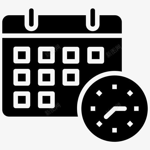 日程计划行动计划日历图标svg_新图网 https://ixintu.com 会计字形图标 日历 日常事务 日程计划 时间管理 时间表 行动计划