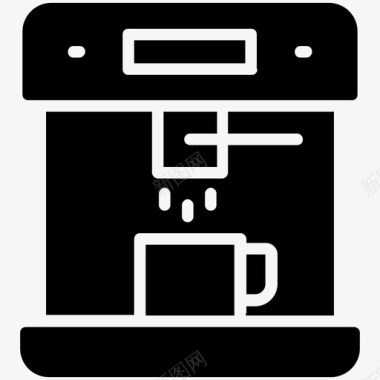 咖啡机厨房用具餐厅字形图标图标