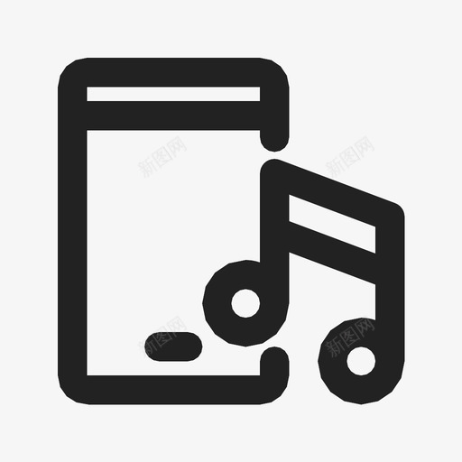 音乐手机音符图标svg_新图网 https://ixintu.com quaver 手机 智能手机 歌曲 音乐 音符