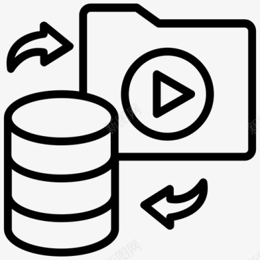 视频数据文件夹媒体服务器服务器备份文件夹图标图标