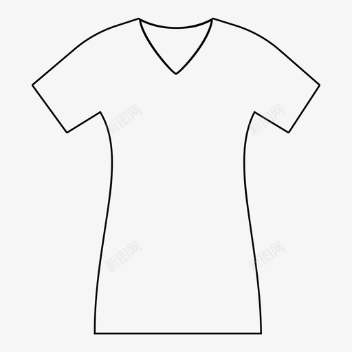 女式v领衬衫T恤图标svg_新图网 https://ixintu.com T恤 女式v领 时尚 衬衫