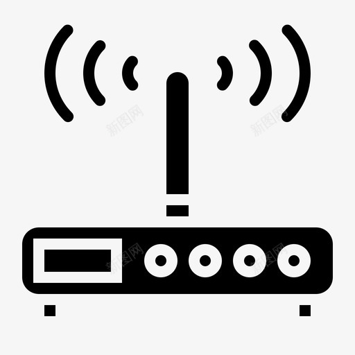 调制解调器连接无线图标svg_新图网 https://ixintu.com 无线 调制解调器 连接 通信固态