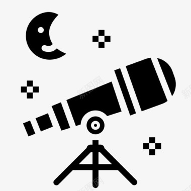 望远镜观测科学图标图标