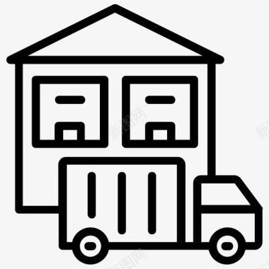 仓库送货送货车装货图标图标