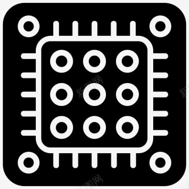 微处理器电路板计算机处理器图标图标