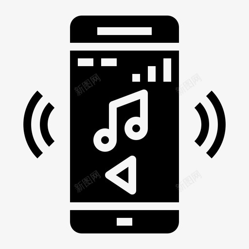 音乐播放器智能手机歌曲图标svg_新图网 https://ixintu.com 手机固态 智能手机 歌曲 音乐播放器