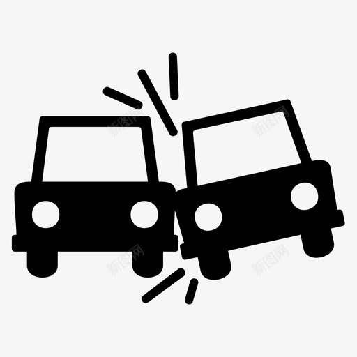 车祸意外保险撞车图标svg_新图网 https://ixintu.com 意外保险 撞车 车祸