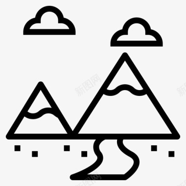 山自然露营图标图标