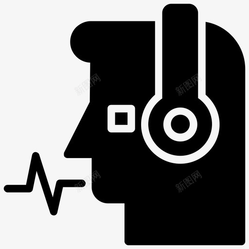听音乐耳机在线音乐图标svg_新图网 https://ixintu.com 听音乐 在线音乐 耳机 视频制作字形图标 音乐流