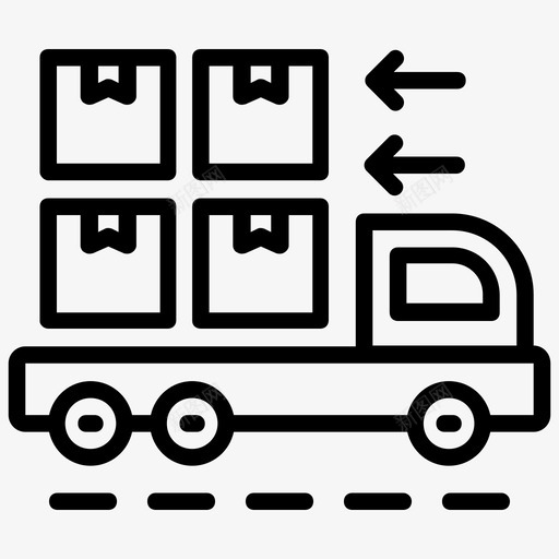 货物运输送货卡车运输货车图标svg_新图网 https://ixintu.com 物流配送线路图标 货物运输 运输快递 运输货车 送货卡车