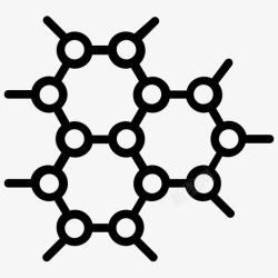 石墨烯分子结构插画石墨烯技术碳结构几何图案图标高清图片