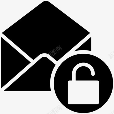 邮件解锁电子邮件信件图标图标