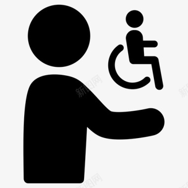 无障碍残疾病人图标图标