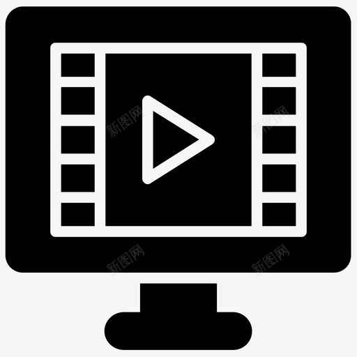 公司视频计算机电影制作图标svg_新图网 https://ixintu.com 公司视频 流式视频 电影制作 视频制作字形图标 计算机