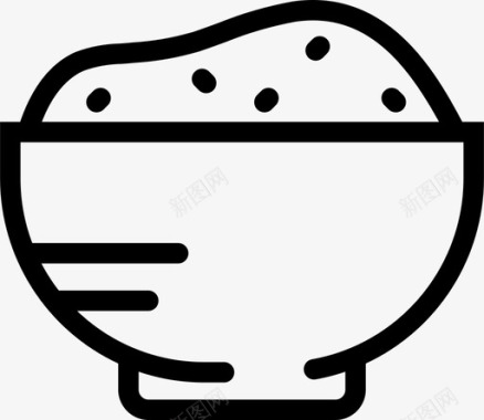 米饭碗麦片图标图标