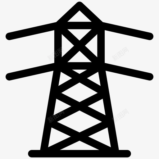 电线杆电线图标svg_新图网 https://ixintu.com 电线 电线杆