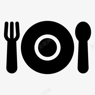 食物叉子刀图标图标
