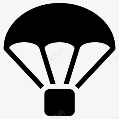 降落伞空投包裹图标图标