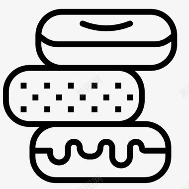 甜甜圈面包师甜点图标图标