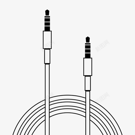 耳机到耳机音频电缆图标svg_新图网 https://ixintu.com 听 插孔 电缆 电缆轮廓 耳机到耳机 音频
