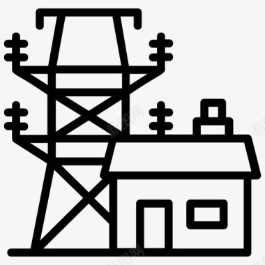 电塔电力电力桅杆图标图标