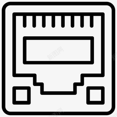 网络端口以太网集线器多端口中继器图标图标