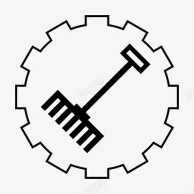 耙子工具建筑图标图标
