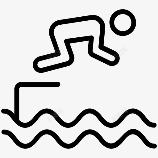 跳水奥运会比赛奥运游泳图标svg_新图网 https://ixintu.com 奥林匹克线图标 奥运会比赛 奥运游泳 水上运动 跳水