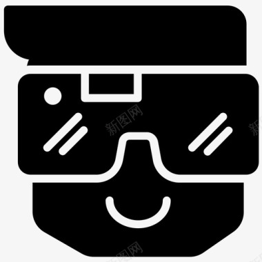虚拟现实眼镜3d眼镜虚拟现实耳机图标图标