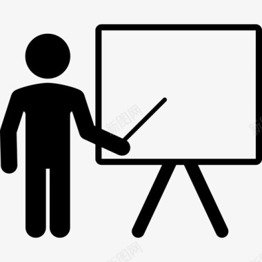 教师和黑板黑板演示图标图标
