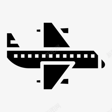 飞机飞行运输固体图标图标