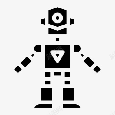 机器人儿童金属图标图标