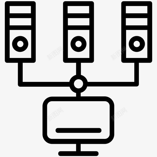 服务器数据中心数据库图标svg_新图网 https://ixintu.com 托管中心 数据中心 数据库 服务器 编程线图标 网络托管