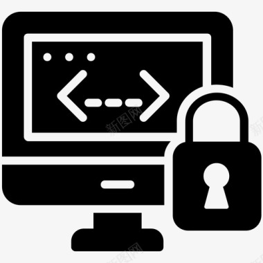 代码保护网络安全数据保护图标图标