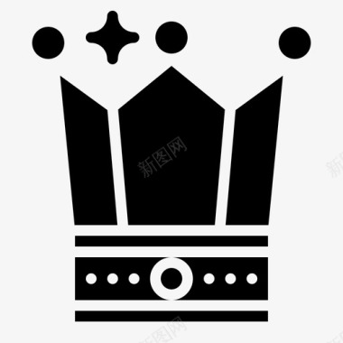 皇冠国王游戏实心图标图标