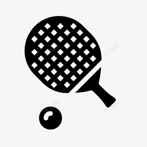 桌球乒乓球球拍图标svg_新图网 https://ixintu.com 乒乓球 桌球 球拍 网球 运动实心球