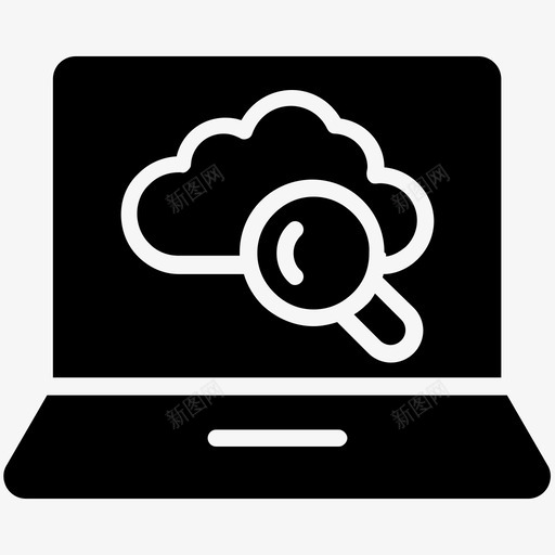云搜索云监控服务计算机和网络字形图标svg_新图网 https://ixintu.com 云搜索 云监控服务 计算机和网络字形图标