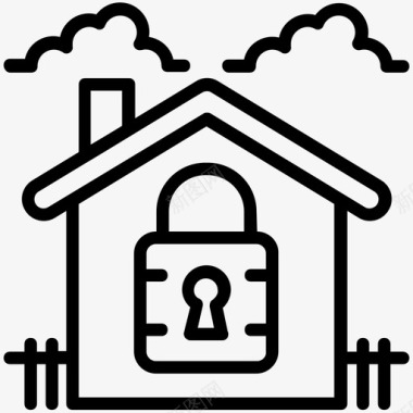 家庭安全家庭锁家庭保护图标图标