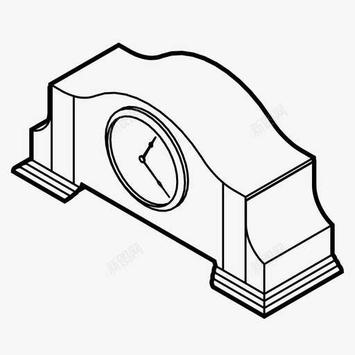 台钟装饰小时图标svg_新图网 https://ixintu.com 分钟 台钟 小时 时间 装饰