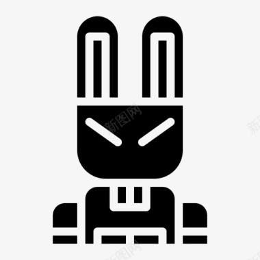 兔子复活节宠物图标图标