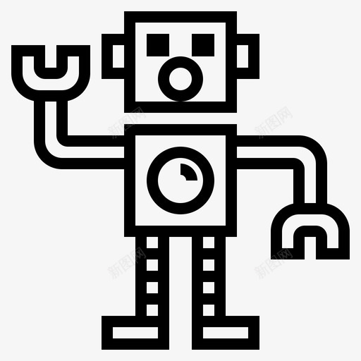 机器人人物玩具图标svg_新图网 https://ixintu.com 人物 机器人 玩具 玩具轮廓