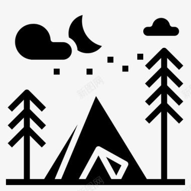 露营度假帐篷图标图标