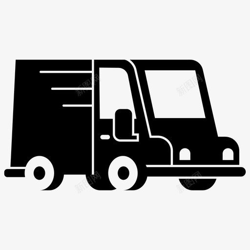 小卡车送货运输图标svg_新图网 https://ixintu.com 从一个地方到另一个地方 小卡车 运输 送货 面包车