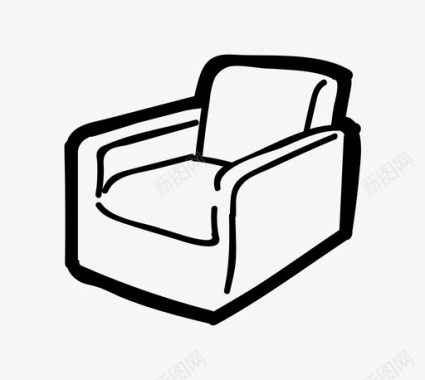 扶手椅家生活方式图标图标