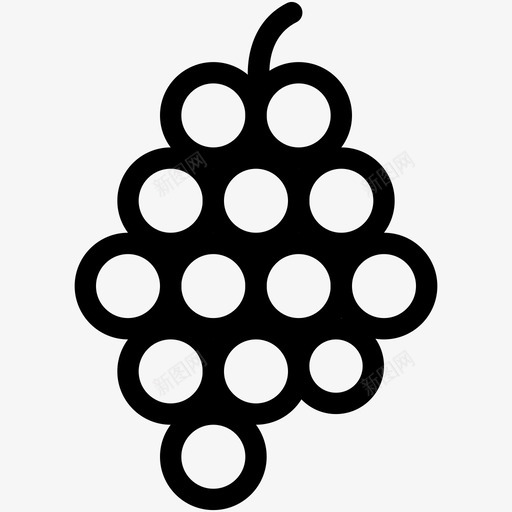 葡萄串水果图标svg_新图网 https://ixintu.com 串 水果 葡萄 葡萄酒 食品和饮料
