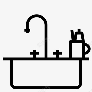 水槽洗脸盆浴室图标图标