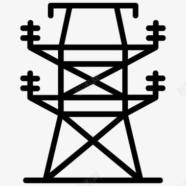 电塔电力电力桅杆图标图标